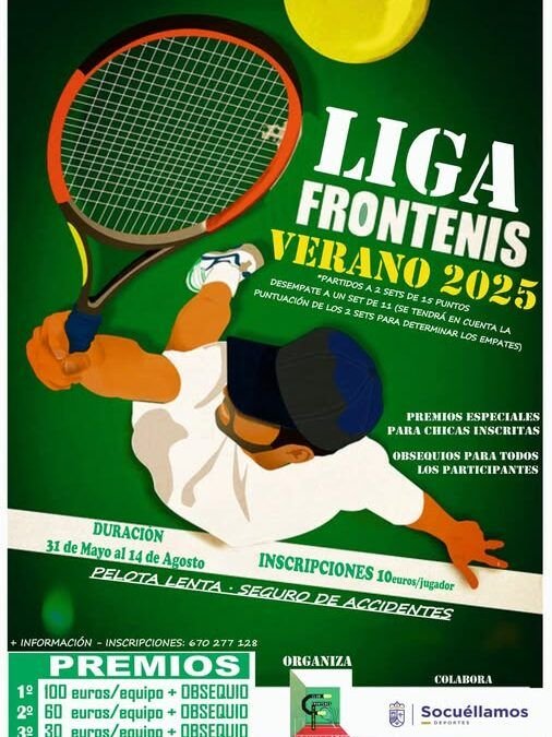 Abierto el plazo de inscripción para la Liga de Frontenis Verano 2025 en Socuéllamos