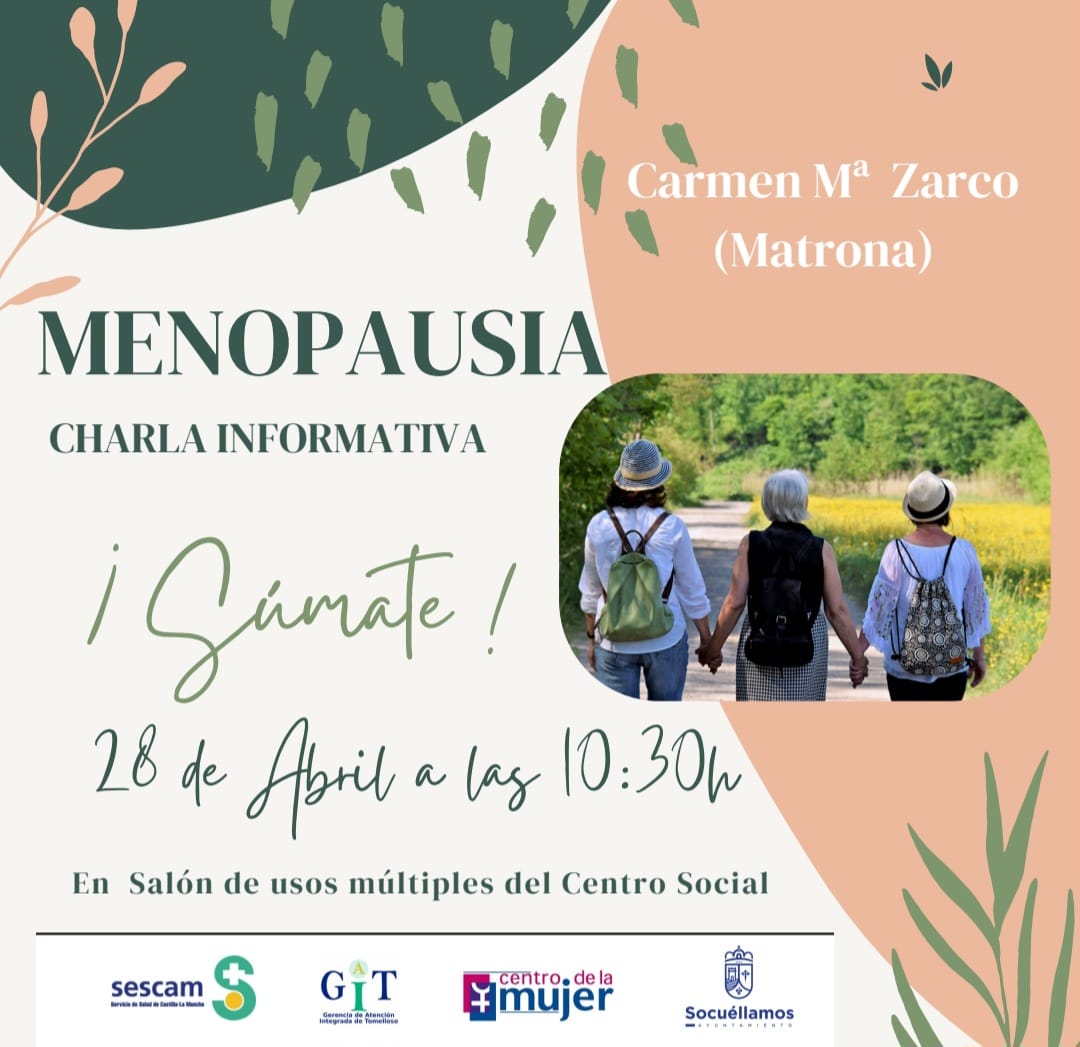 Charla informativa sobre la menopausia en Socuéllamos el próximo 28 de abril