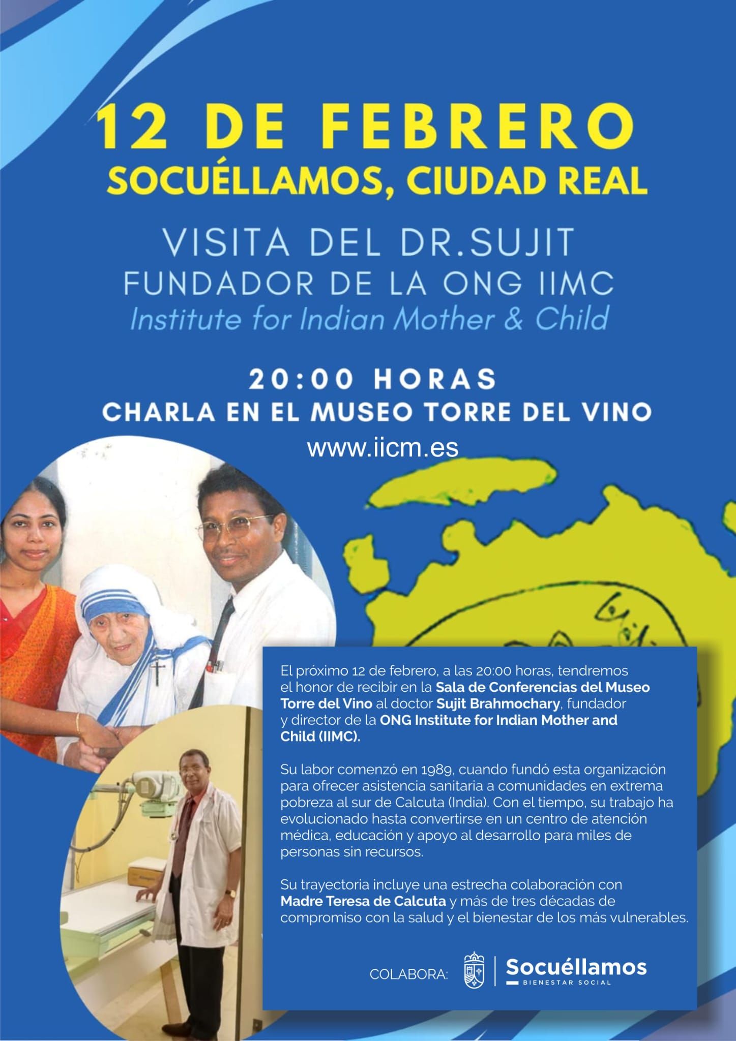 El Dr. Sujit, colaborador de la Madre Teresa, ofrecerá una charla en Socuéllamos sobre su trabajo humanitario en India