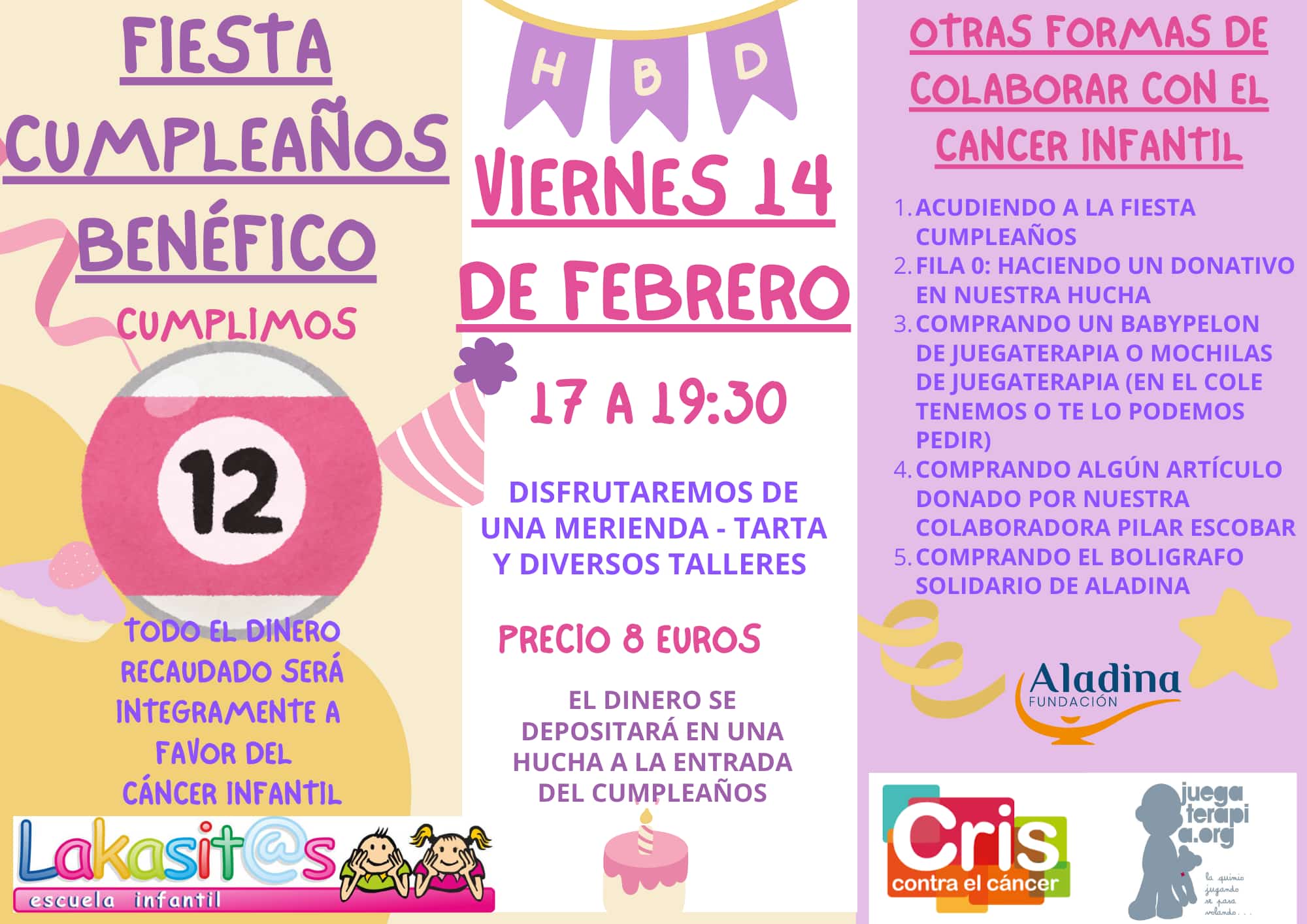 La escuela infantil Lakasit@s celebra su cumpleaños con una fiesta benéfica