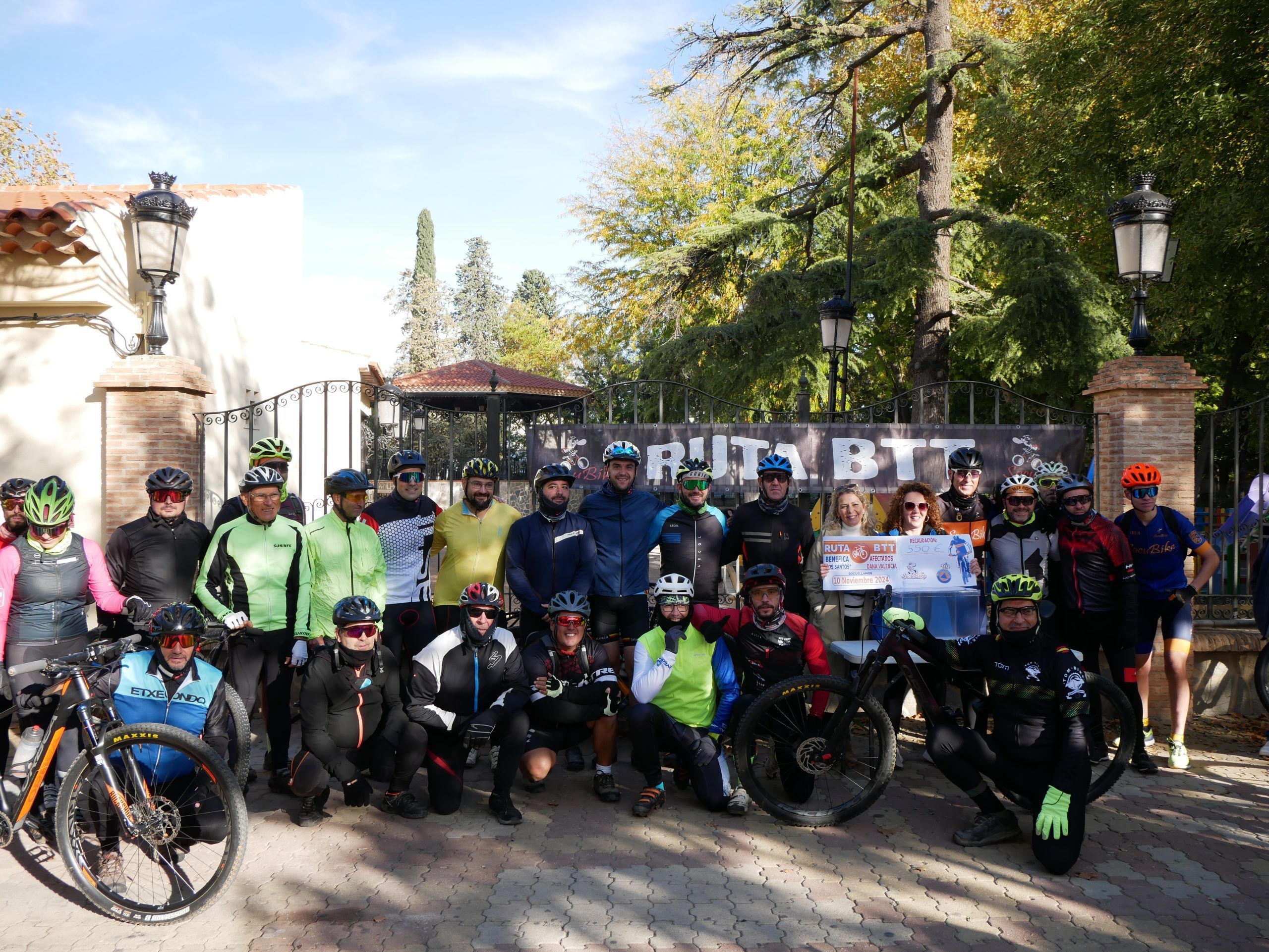 Éxito en la Ruta Benéfica de Los Santos organizada por Socubike: 550 euros recaudados para ayudar a los afectados por la DANA en Valencia