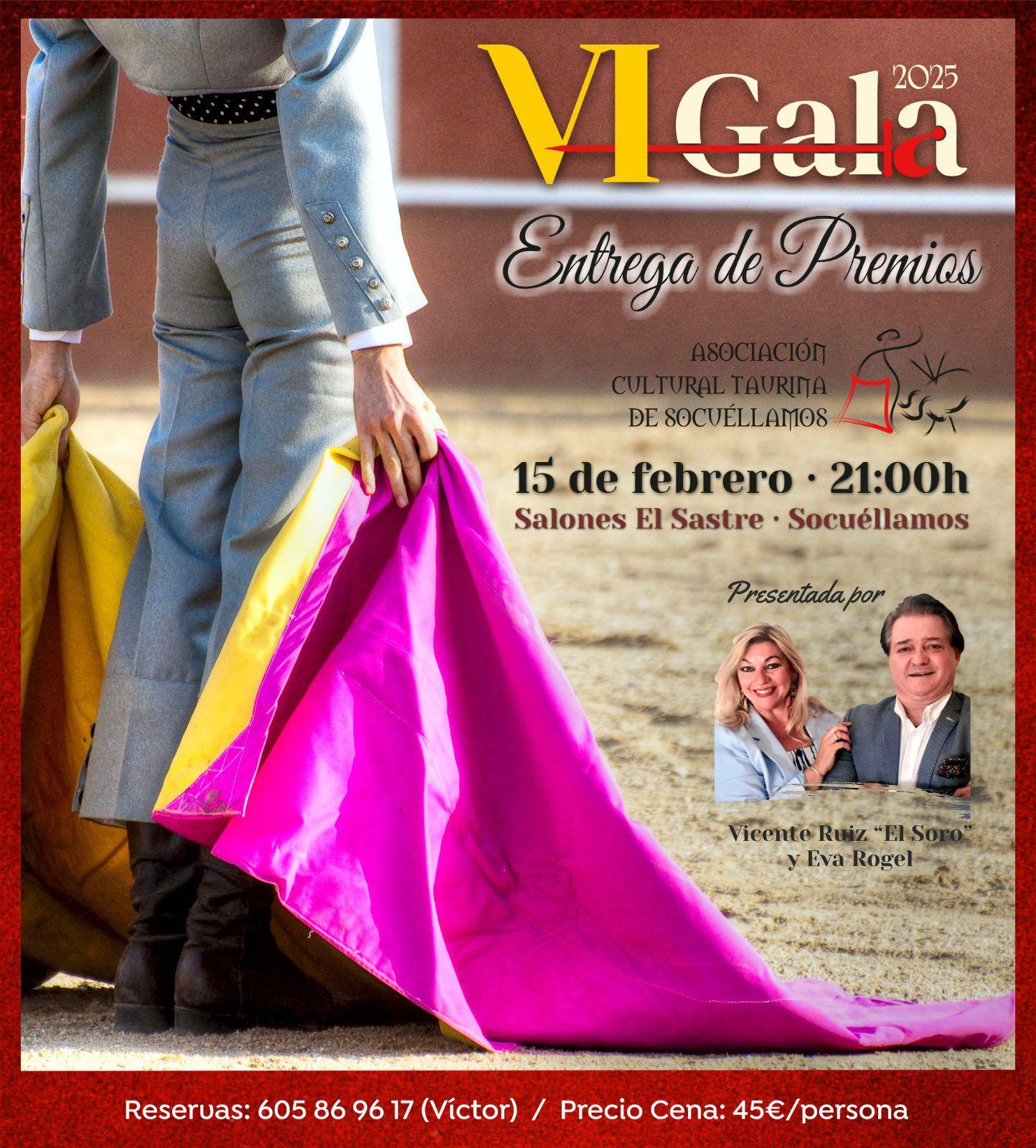 Socuéllamos acoge la VI Gala de los “Premios Taurinos 2024” organizada por la Asociación Taurina