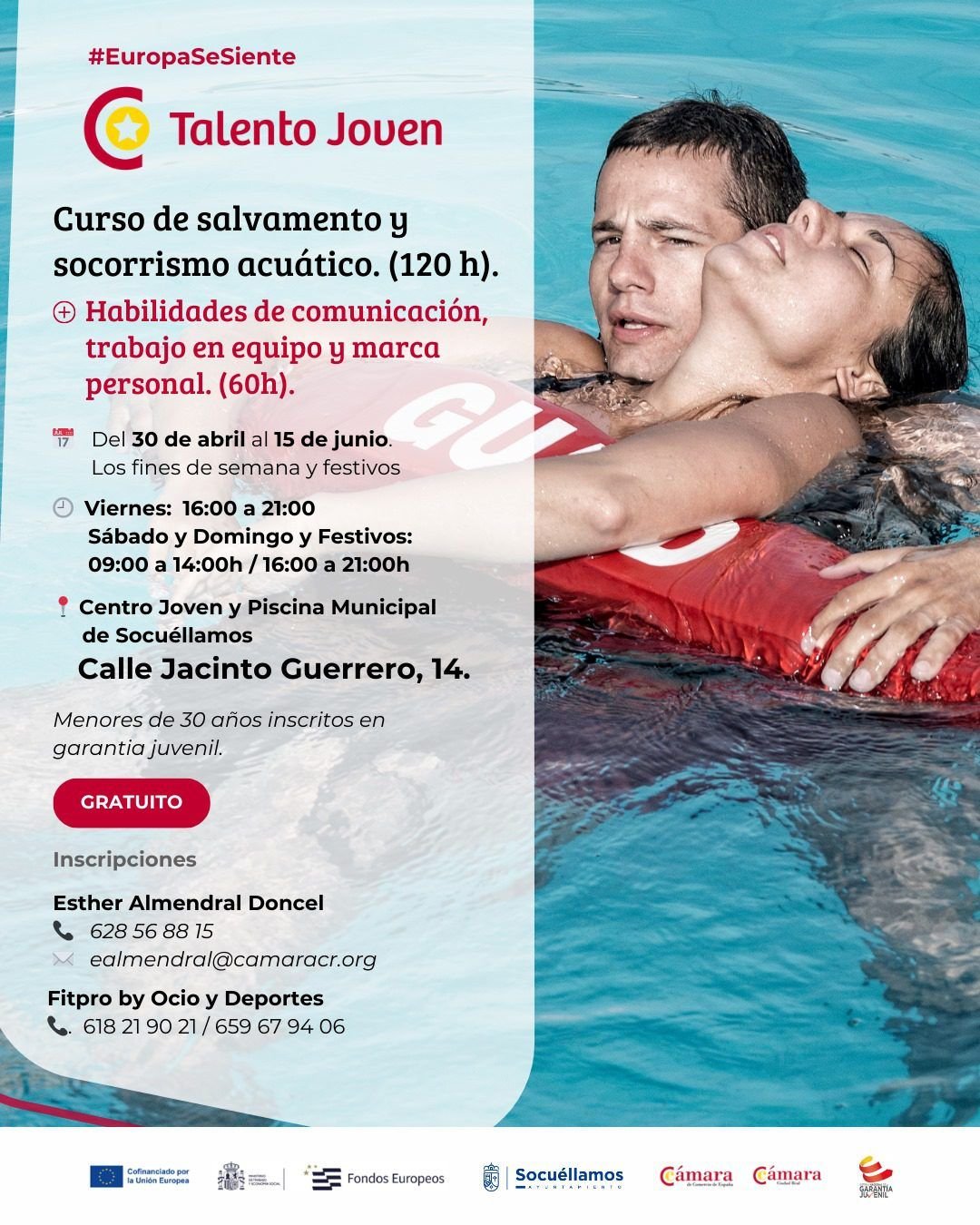 Socuéllamos acogerá un curso gratuito de salvamento y socorrismo acuático para jóvenes