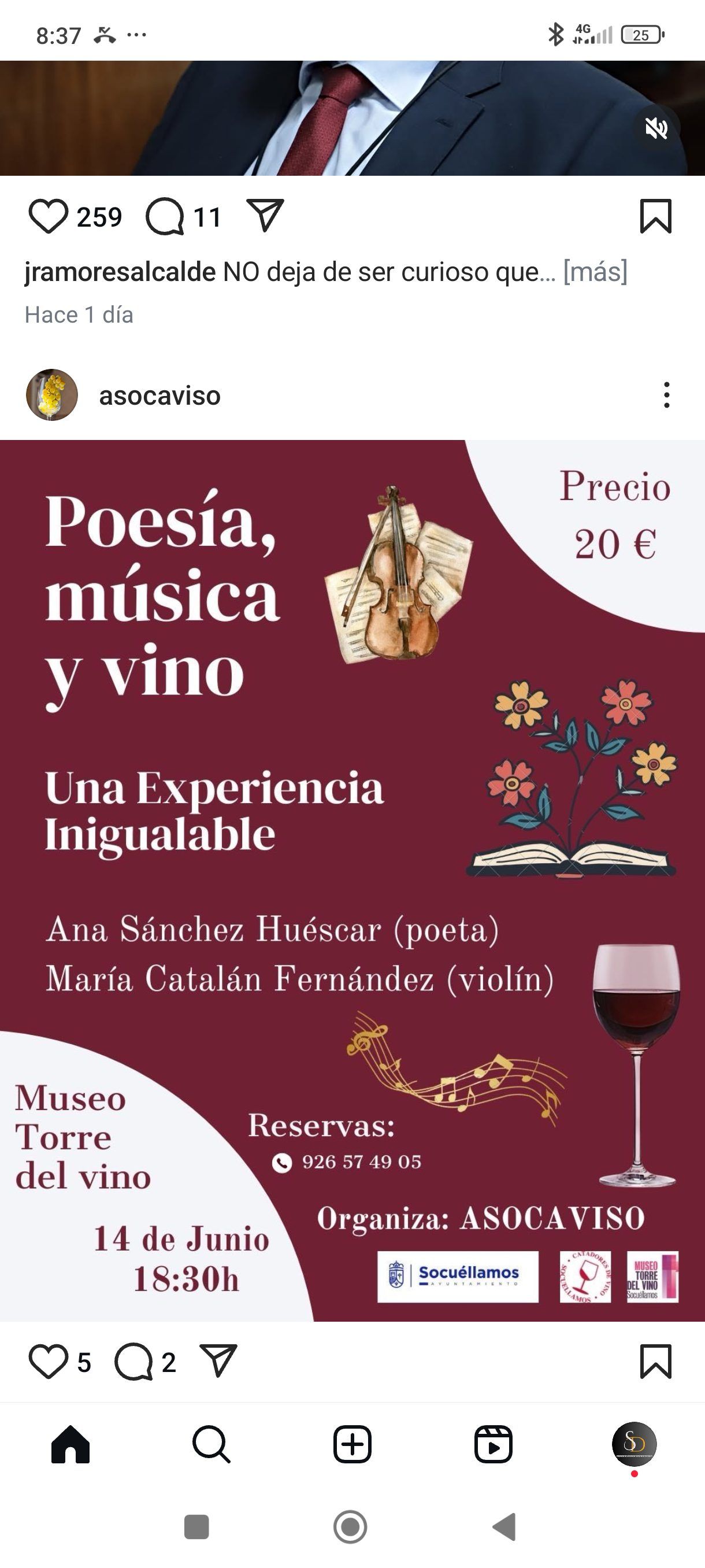 Poesía, música y vino: una experiencia sensorial única el 14 de junio en la Torre del Vino