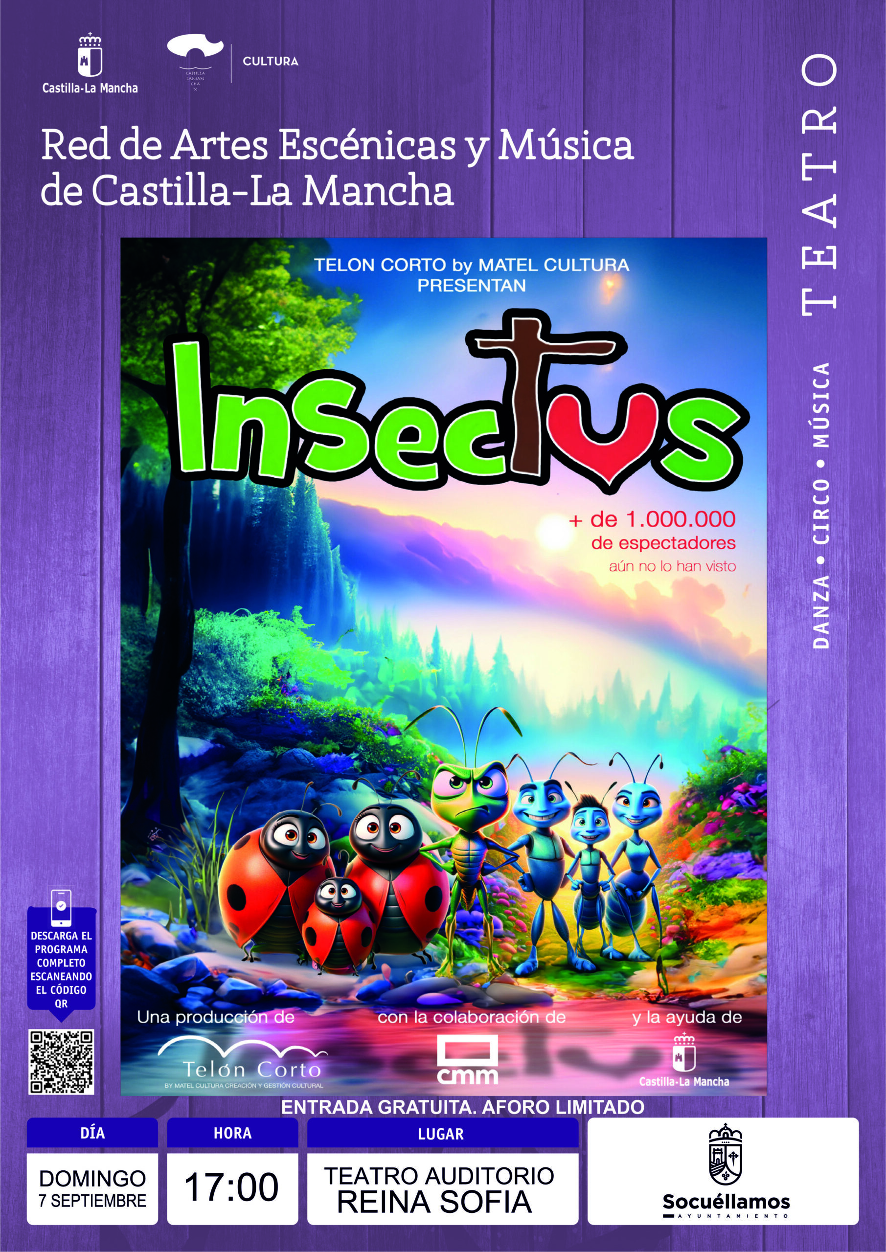 El espectáculo familiar Insectus llega al Reina Sofía el 7 de septiembre dentro de la Red de Artes Escénicas