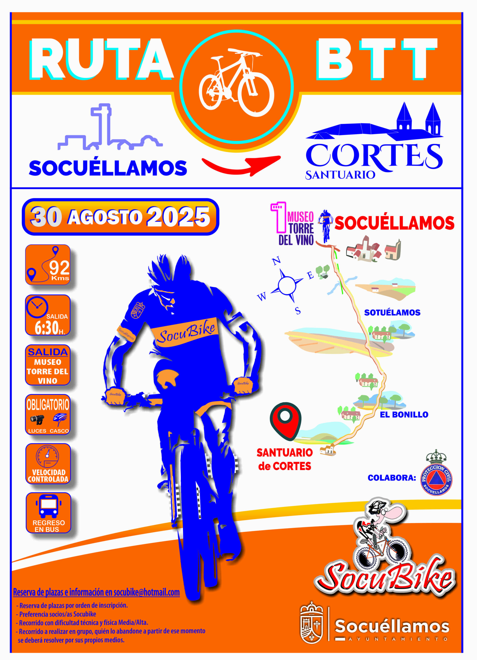 La Ruta BTT Socuéllamos–Santuario de Cortes se celebrará el 30 de agosto dentro de la programación de Manchavino
