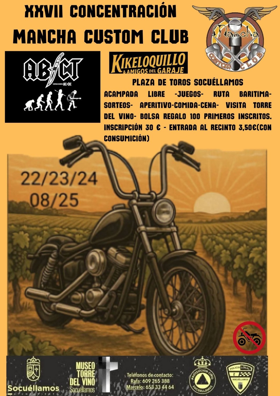 Socuéllamos acoge la XXVII Concentración Motera Mancha Custom Club del 22 al 24 de agosto