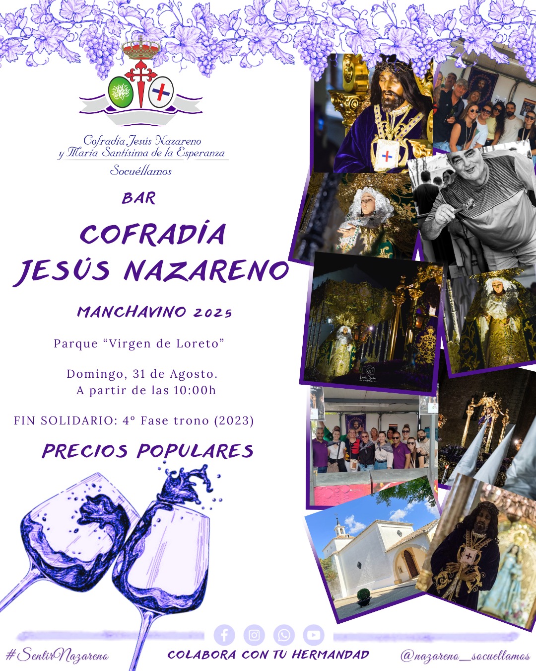 La Cofradía de Jesús Nazareno instala un bar solidario en Manchavino 2025