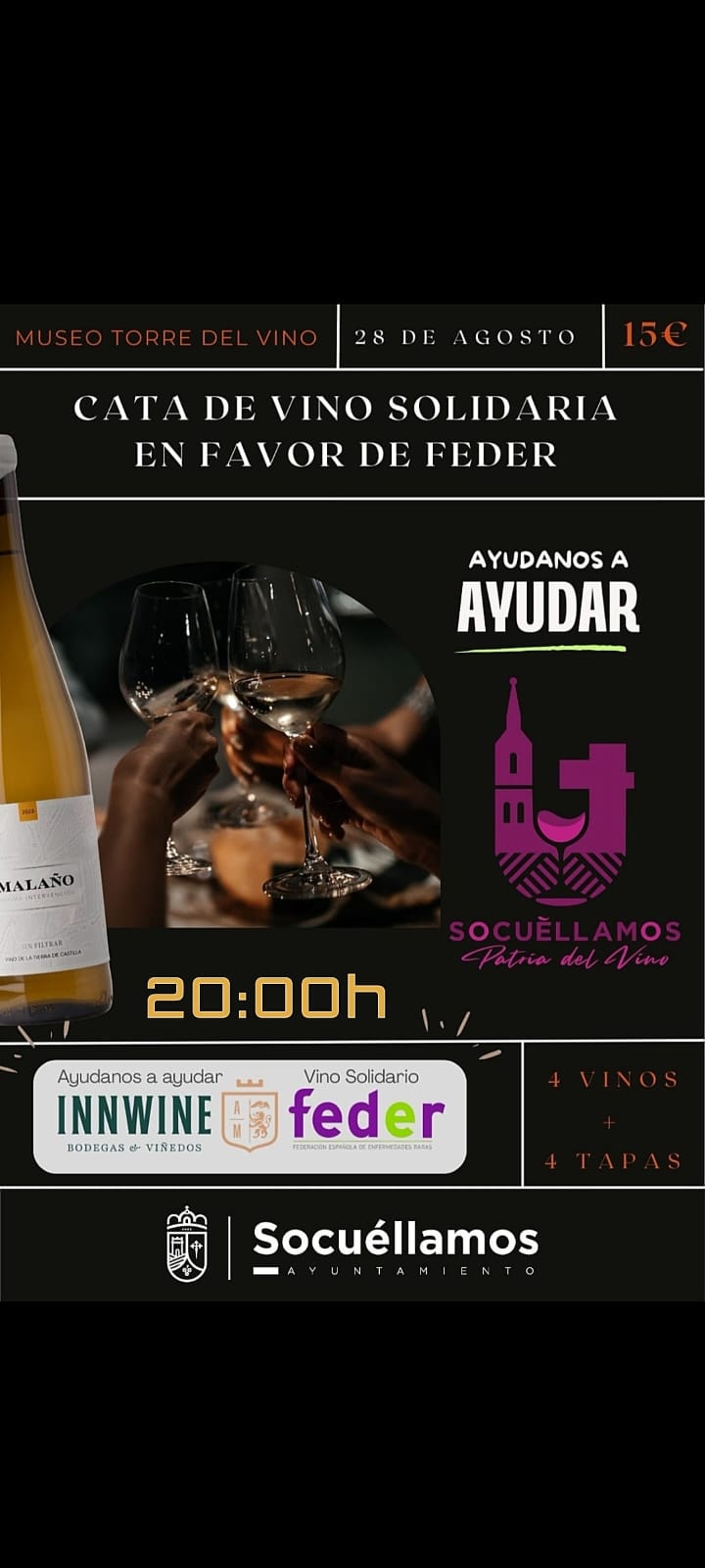 Cata de vino solidaria en el Museo Torre del Vino a favor de FEDER