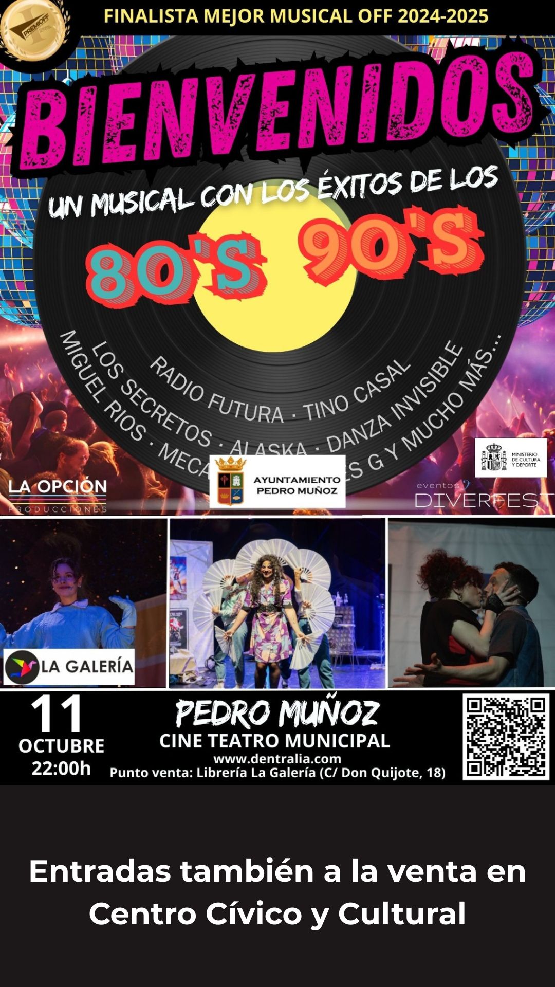 Pedro Muñoz acogerá el musical “Bienvenidos”, un homenaje a los grandes éxitos de los años 80 y 90