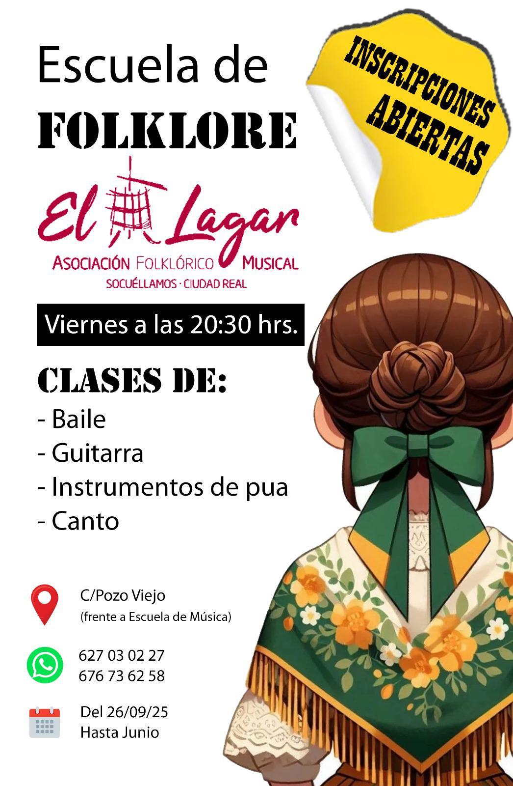 La Asociación Folklórico Musical El Lagar abre inscripciones para su Escuela de Folklore