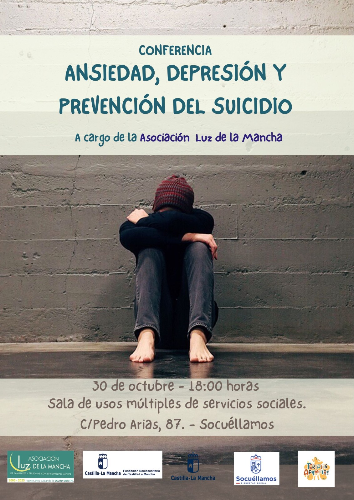 Conferencia en Socuéllamos sobre ansiedad, depresión y prevención del suicidio