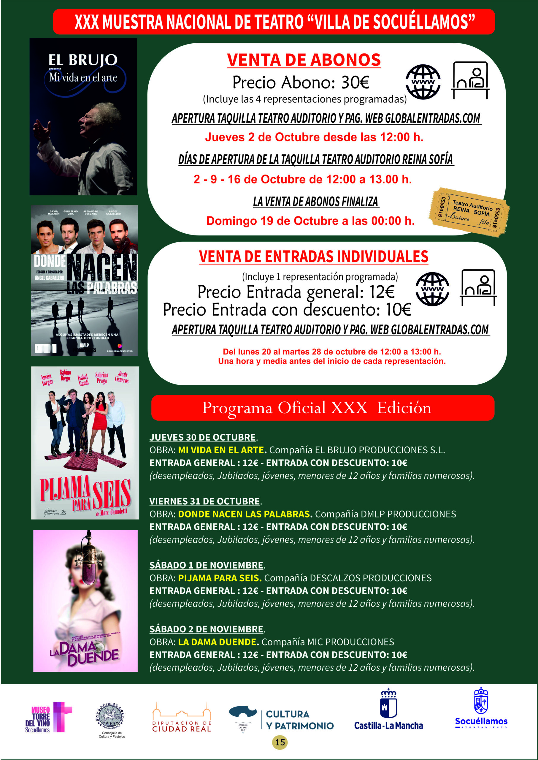 Presentada la XXX Muestra Nacional de Teatro “Villa de Socuéllamos” con cuatro destacadas representaciones