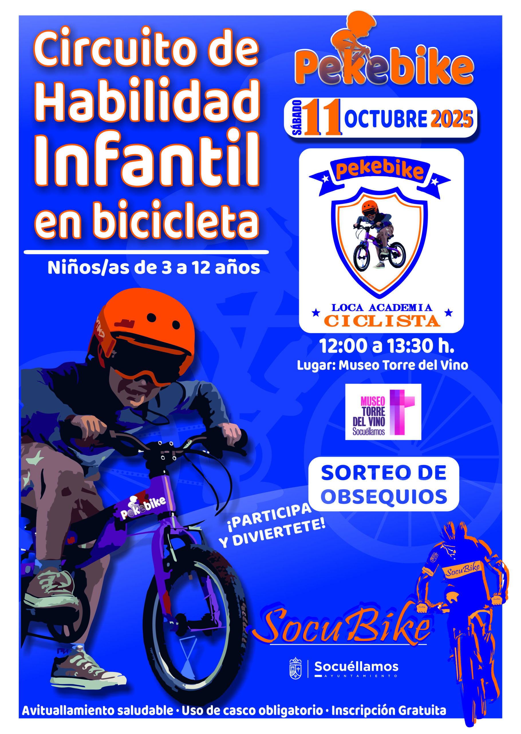 Socuéllamos celebrará este sábado el circuito infantil de habilidad en bicicleta “Pekebike»