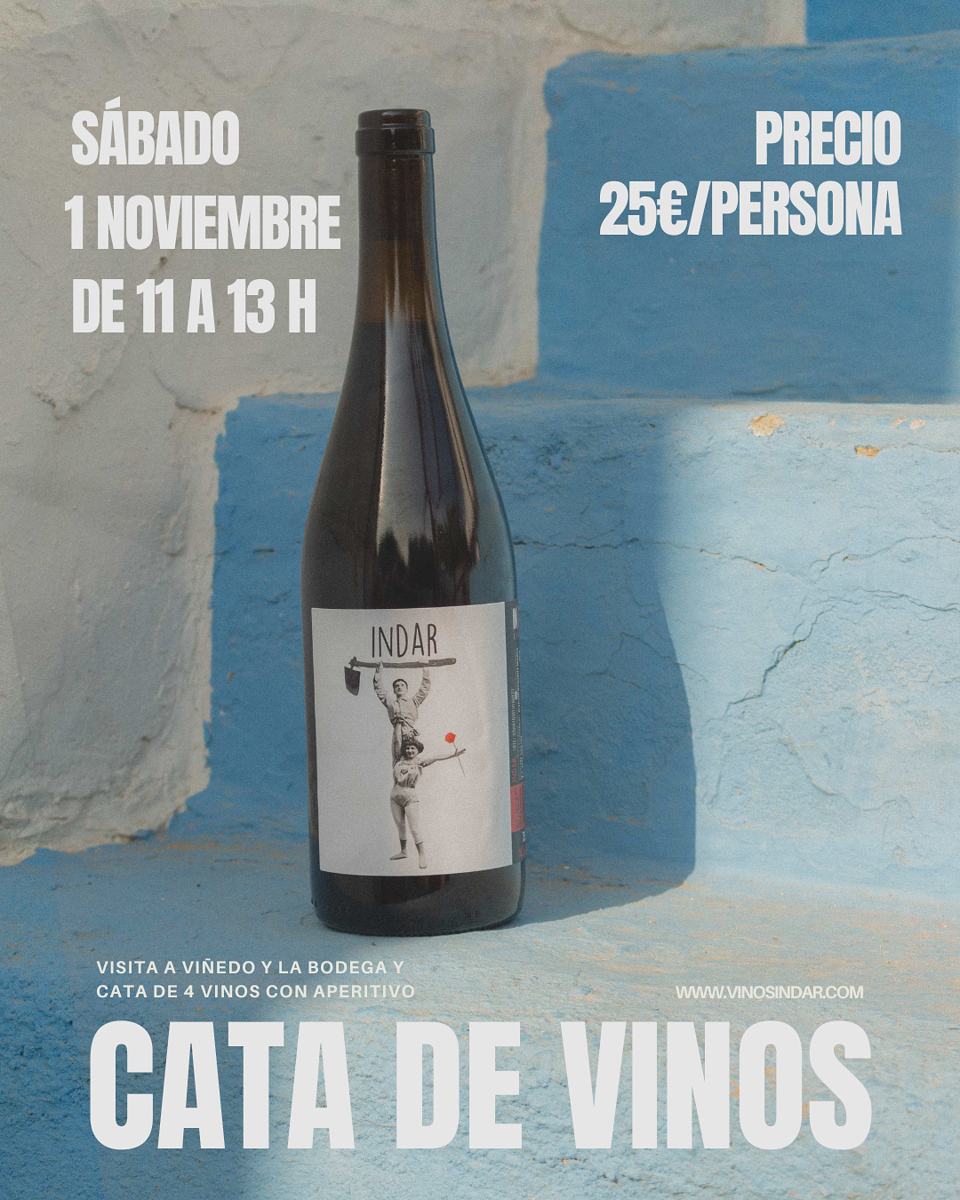 Vinos Indar organiza una cata en bodega el 1 de noviembre con visita a viñedo y degustación de vinos