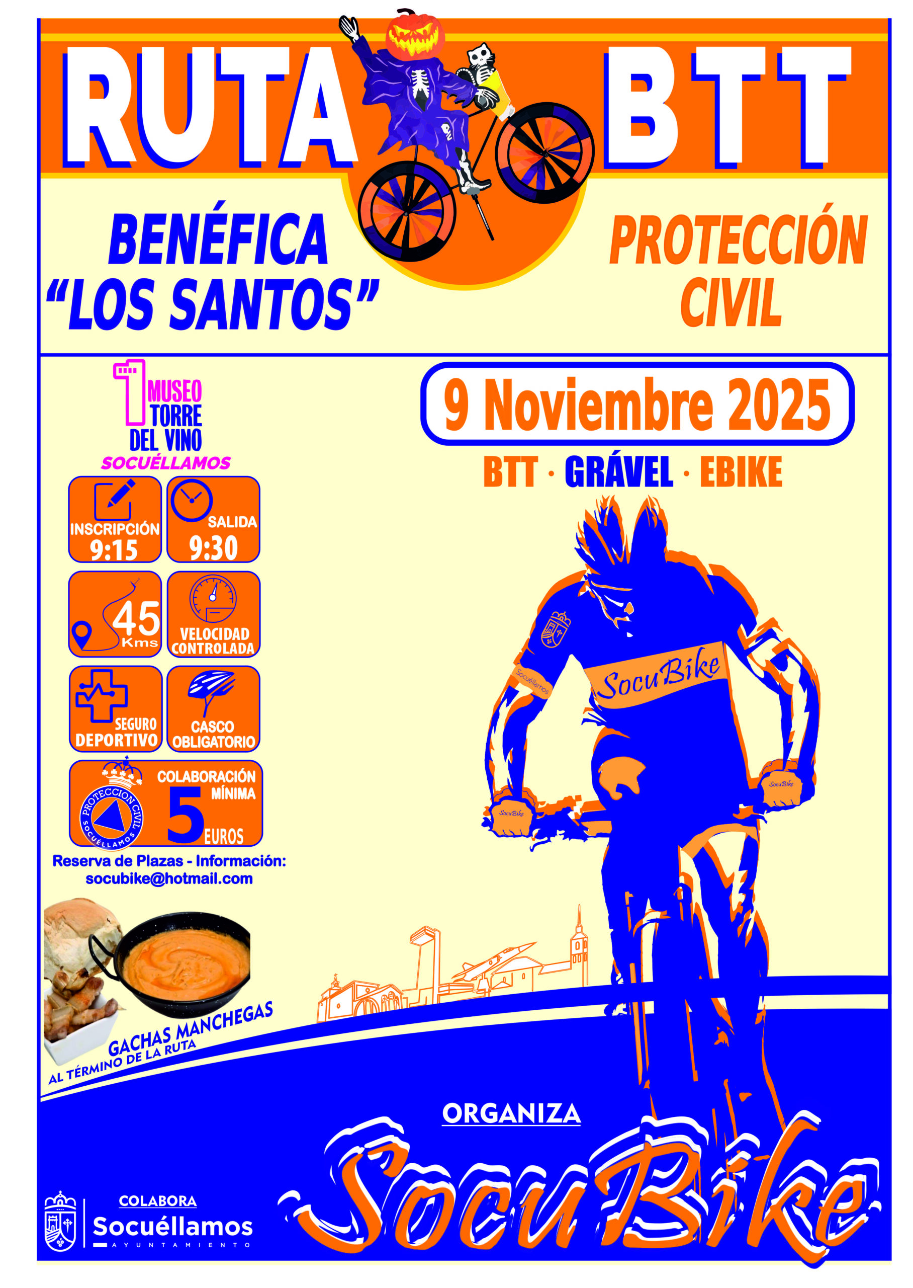 La Ruta BTT “Los Santos” regresa este domingo con carácter benéfico a favor de Protección Civil