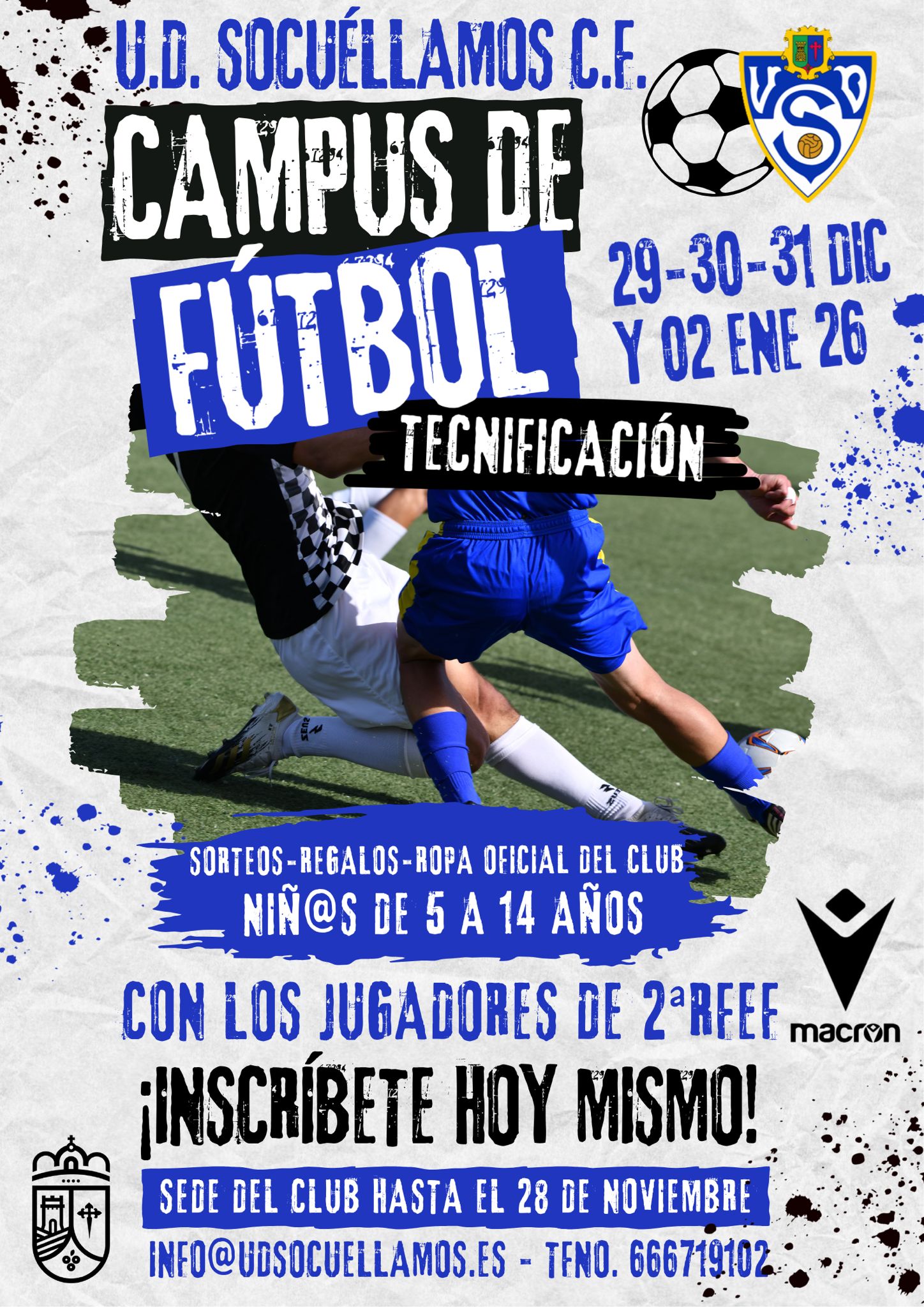 El Yugo U.D. Socuéllamos organiza su Campus de Fútbol de Tecnificación 2025