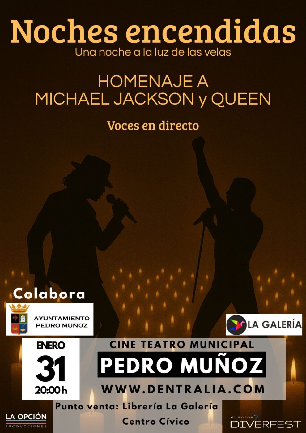 “Noches Encendidas: Una noche a la luz de las velas – Michael Jackson y Queen” llega al Cine Teatro Municipal de Pedro Muñoz