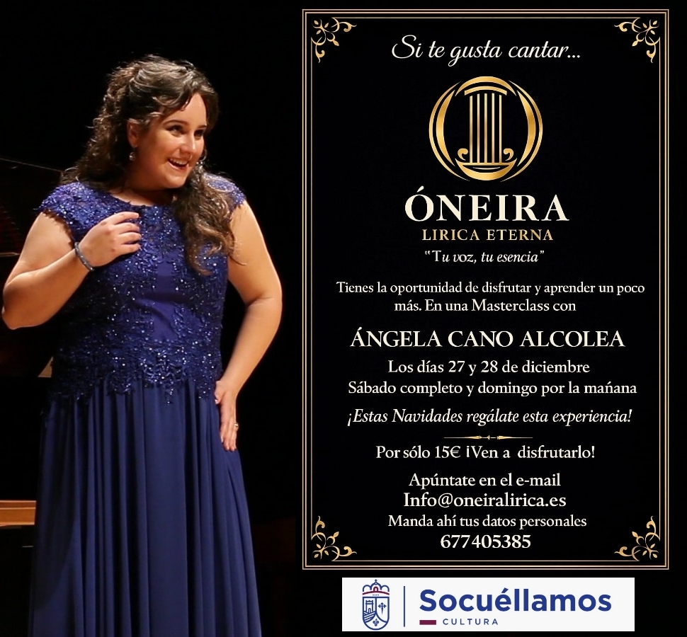 Ángela Cano ofrecerá una másterclass los días 27 y 28 de diciembre