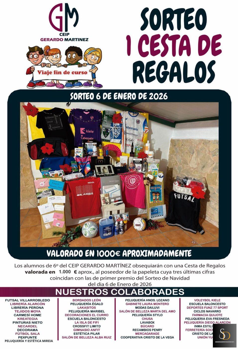 Se busca al ganador del sorteo “Cesta de Regalos” del Viaje de Fin de Estudios del Colegio Gerardo Martínez