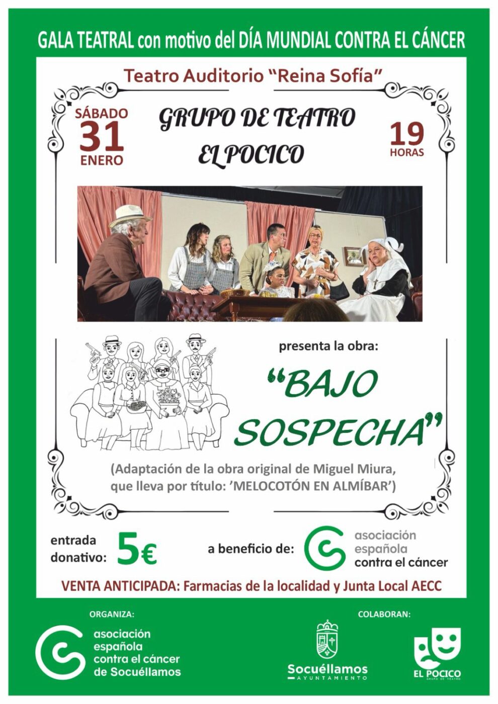 GALA TEATRAL SOLIDARIA A FAVOR DE LA AECC: «OBRA BAJO SOSPECHA»