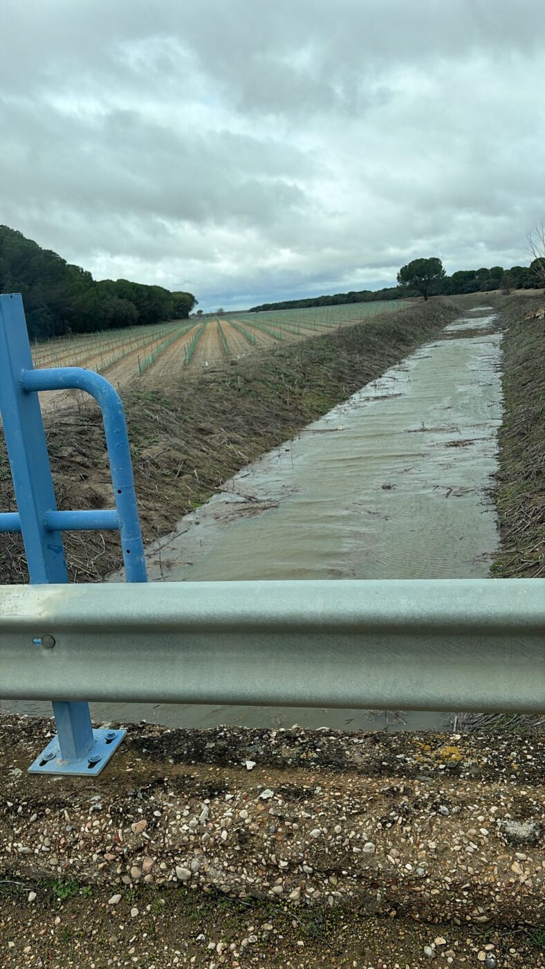 El agua del Záncara llega ya al Monte de la Raya