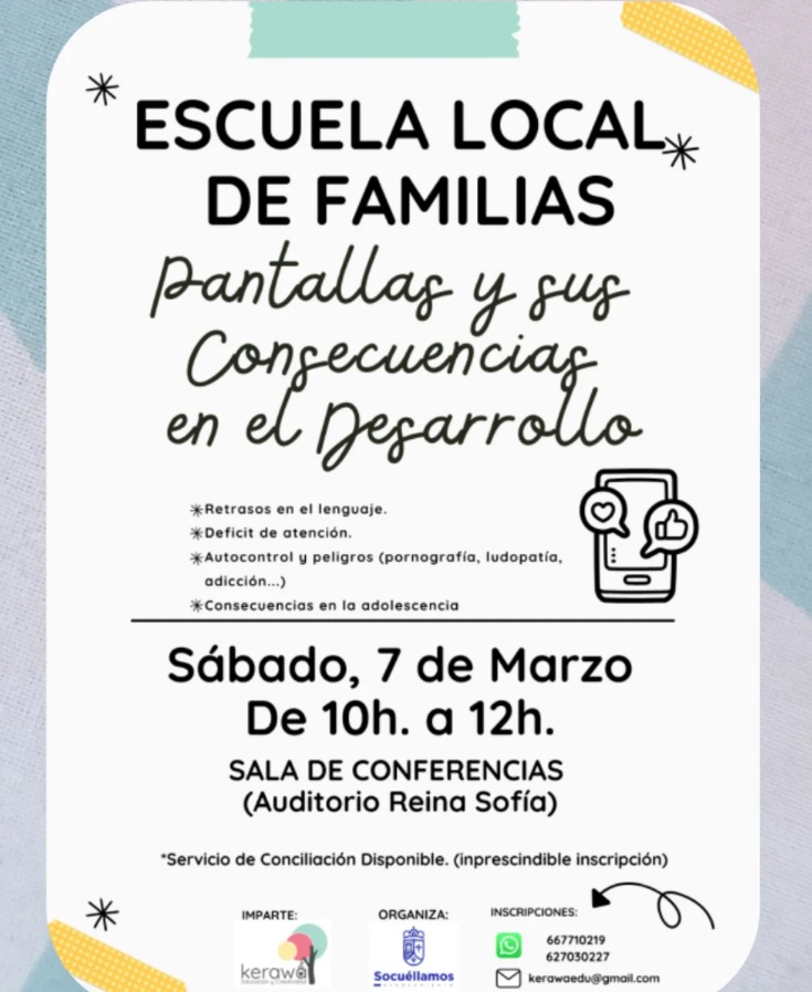 Socuéllamos inicia la Escuela Local de Familias con un taller sobre el impacto de las pantallas en la infancia