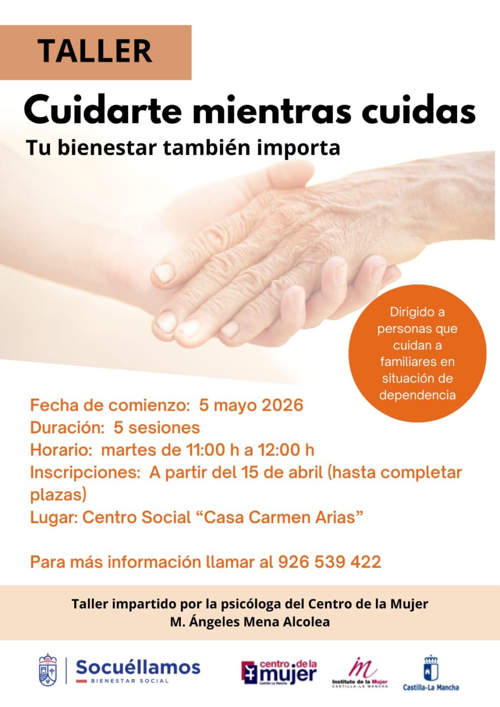 Taller para el bienestar de personas cuidadoras de familiares dependientes