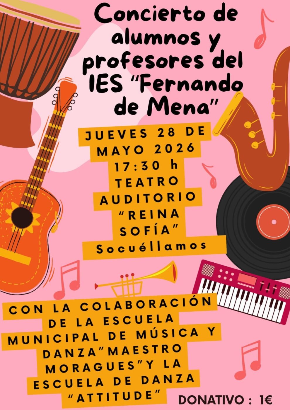 El IES “Fernando de Mena” celebrará un concierto de alumnos y profesores en el Auditorio Reina Sofía