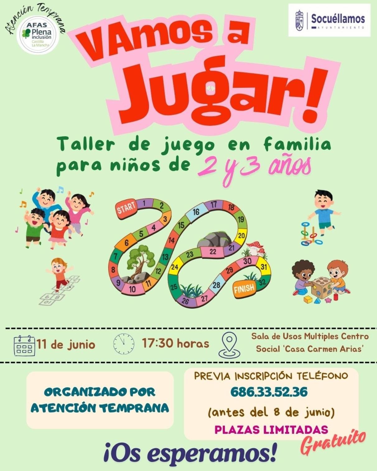 Socuéllamos acogerá un taller de juego en familia para niños de 2 y 3 años con motivo del Día de la Atención Temprana