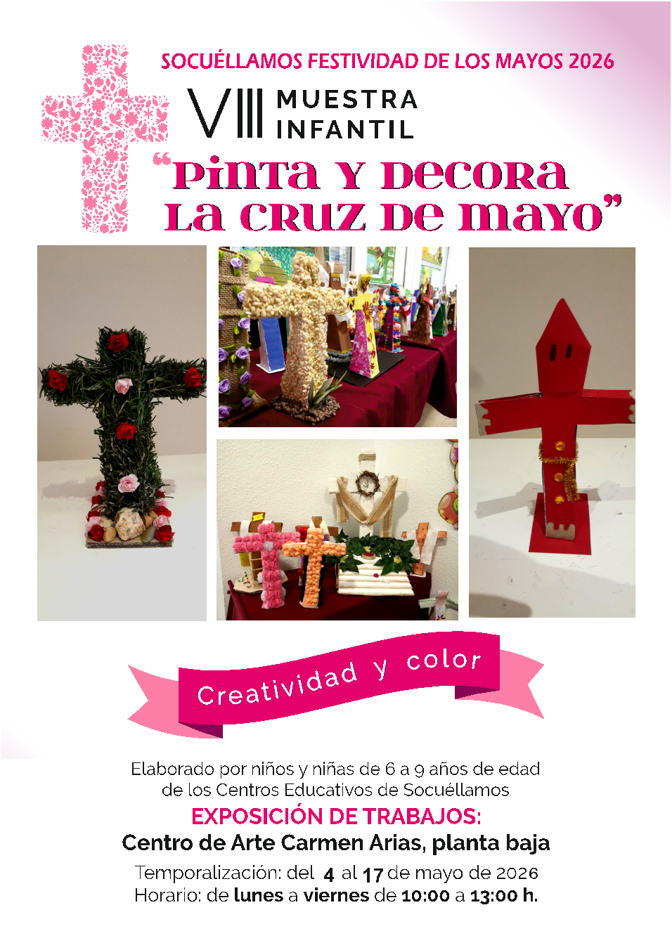 La VIII Muestra Infantil “Pinta y decora la Cruz de Mayo” reunirá más de 100 creaciones escolares