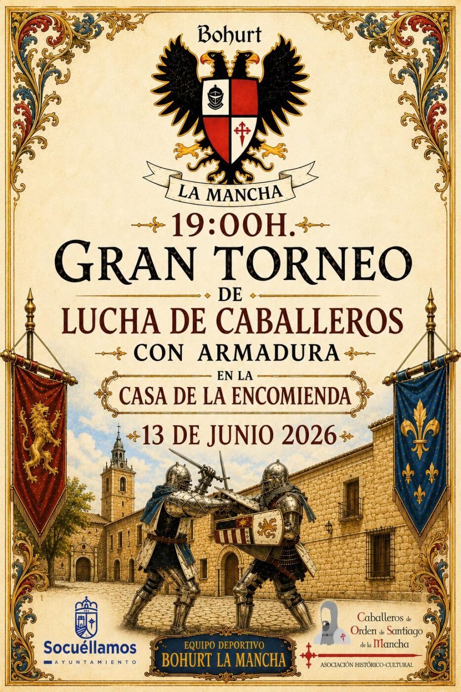 La Recreación Histórica de la Encomienda de Socuéllamos incorporará un Gran Torneo de lucha de caballeros con armadura